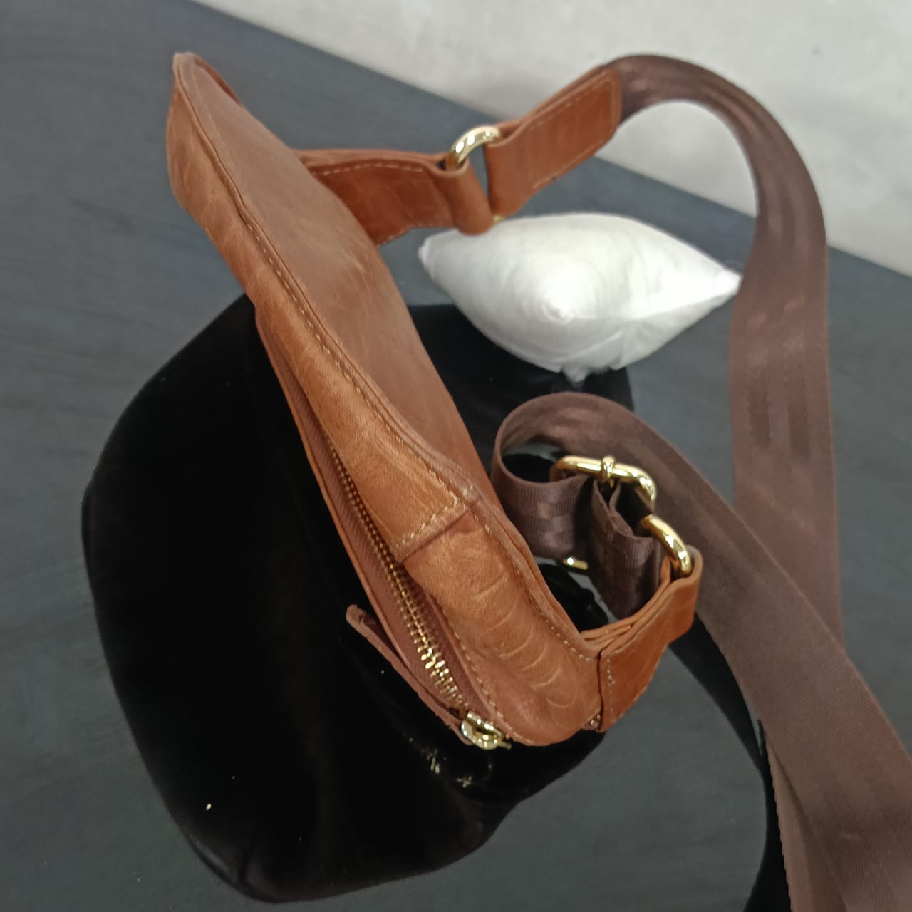 Sacoche en cuir vintage original