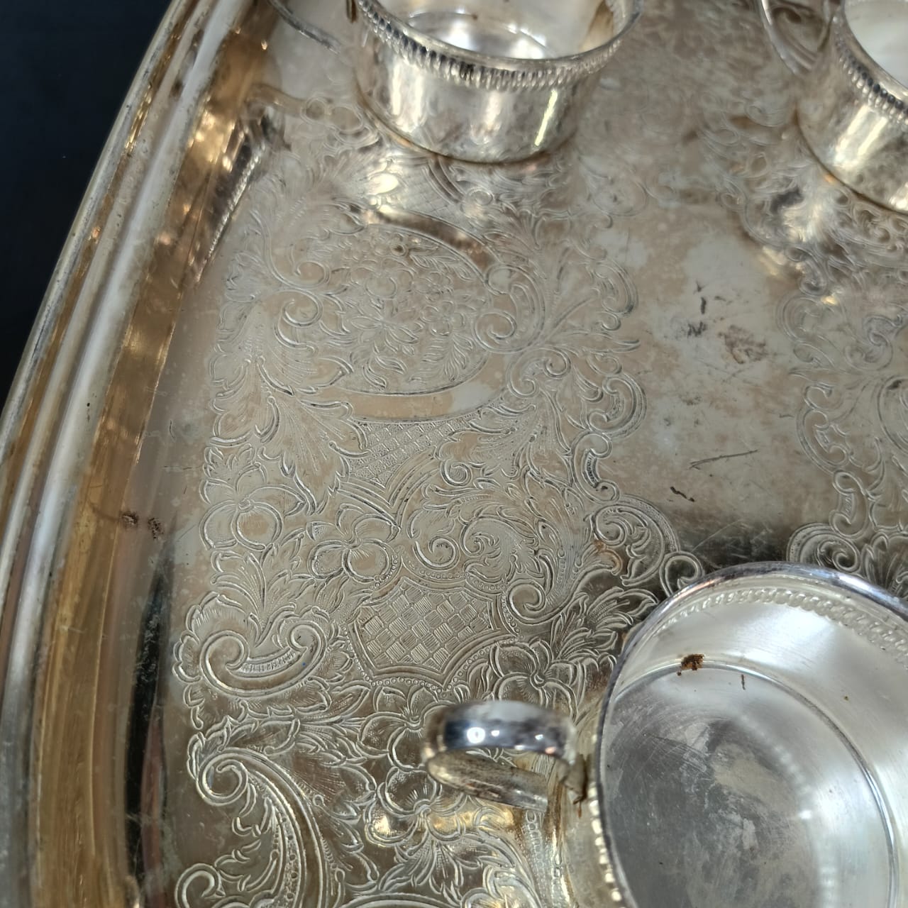 سينية أنتيك تغليف قوي فضة