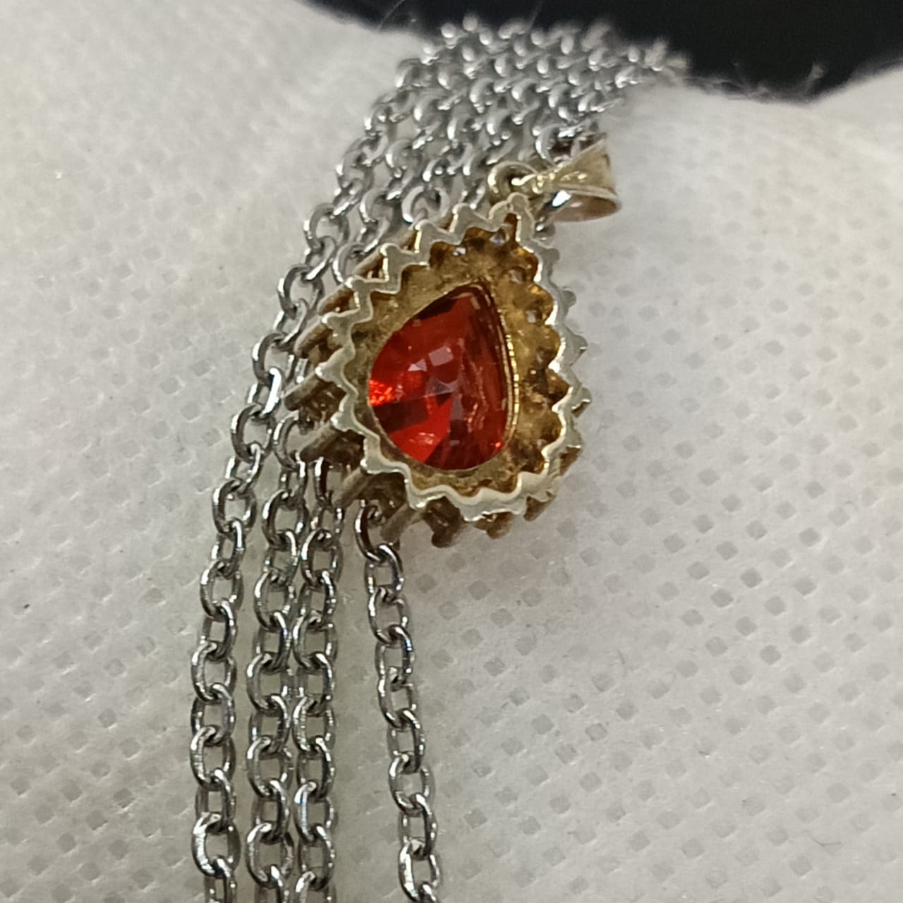 سلسلة بلاكي أبيض وقلادة فضة مرصعة بحجر توباز