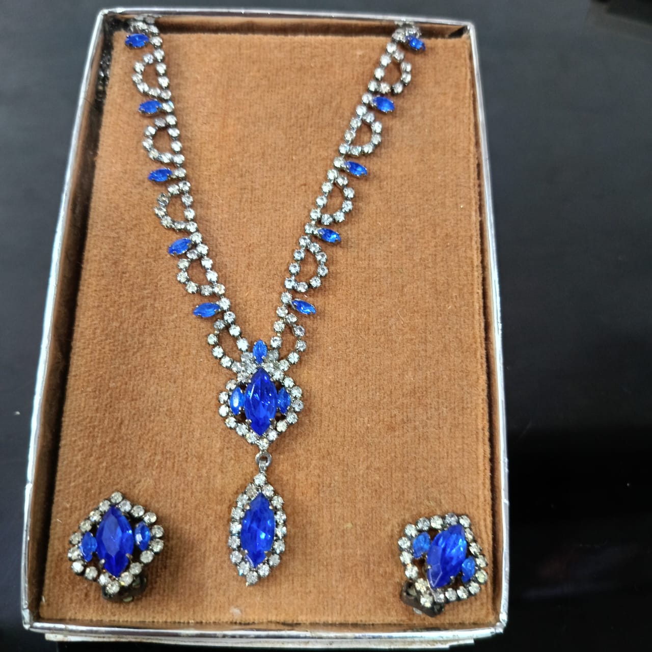 Ancien parure en plaqué or blanc vintage