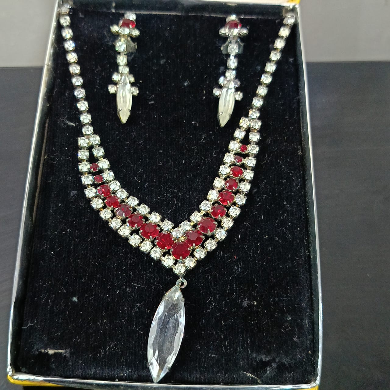 Ancien parure en plaqué or blanc vintage