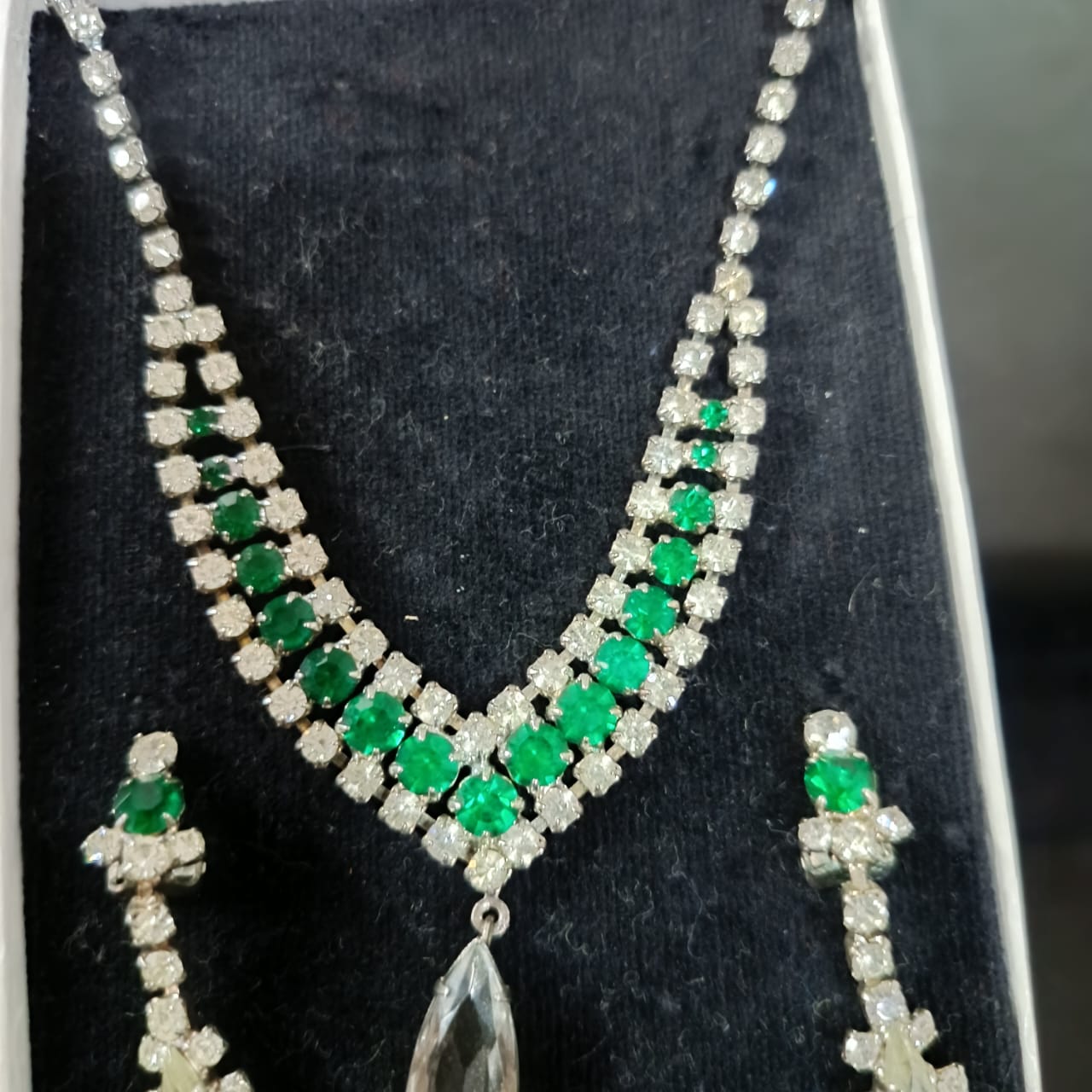 Ancien parure en plaqué or blanc vintage