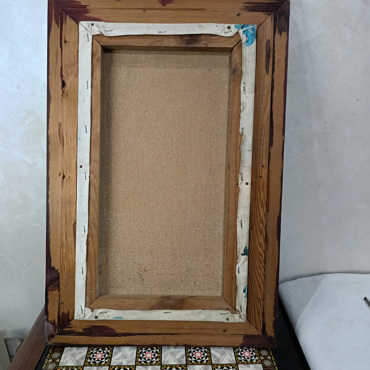 Ancien tableau vintage original huile sur toile signée