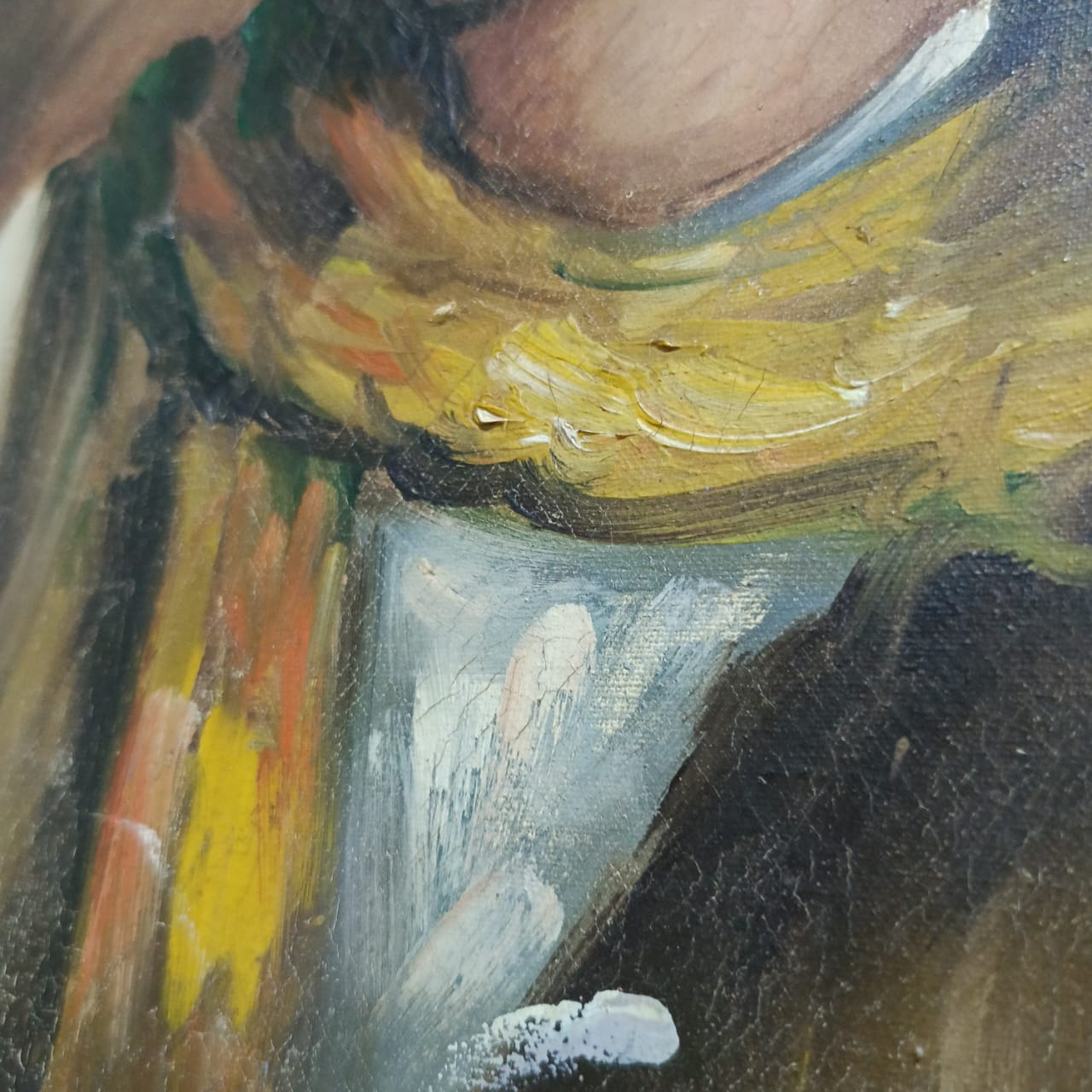 Ancien tableau vintage original huile sur toile signée
