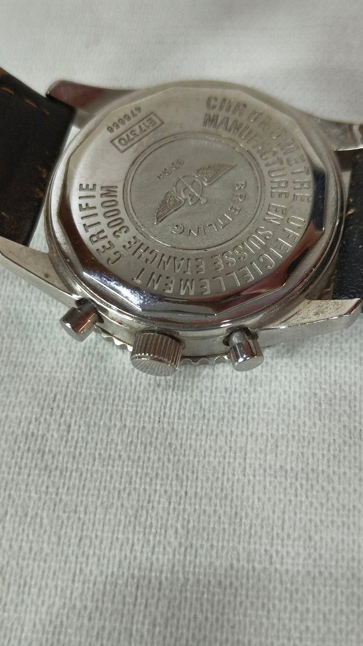 Montre Breitling quartz super chronographe bracelet en cuir