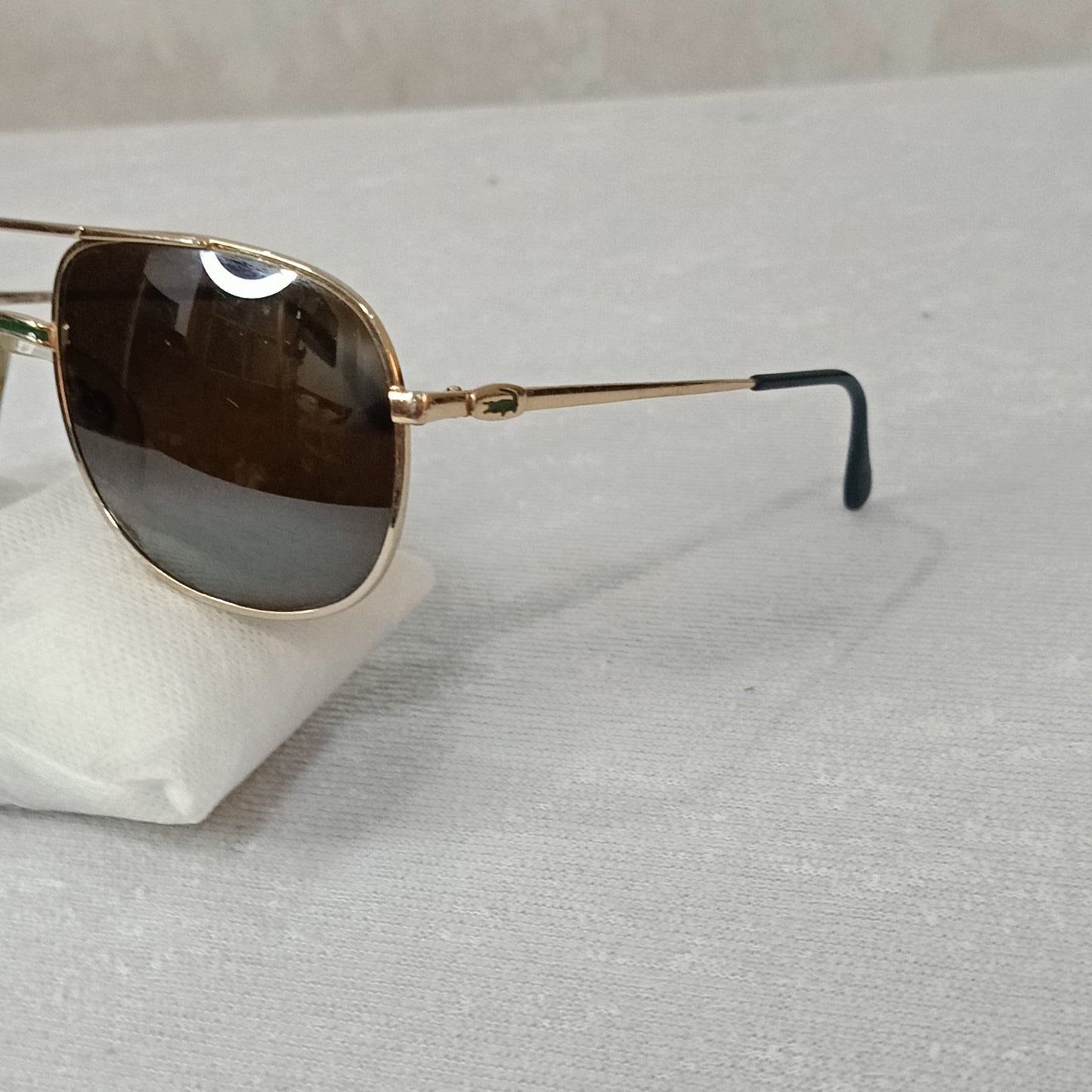 Lunette Lacoste homme original en plaqué or vintage