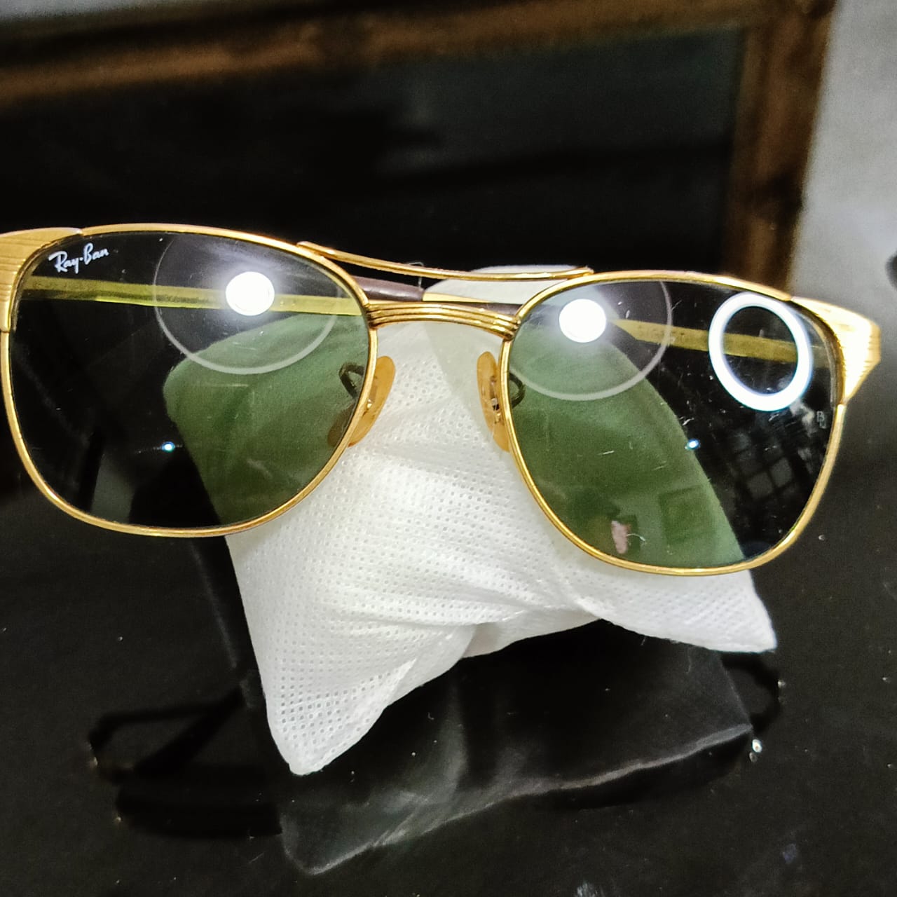 Lunette ray ben chenjable USA bl original 10k gold 