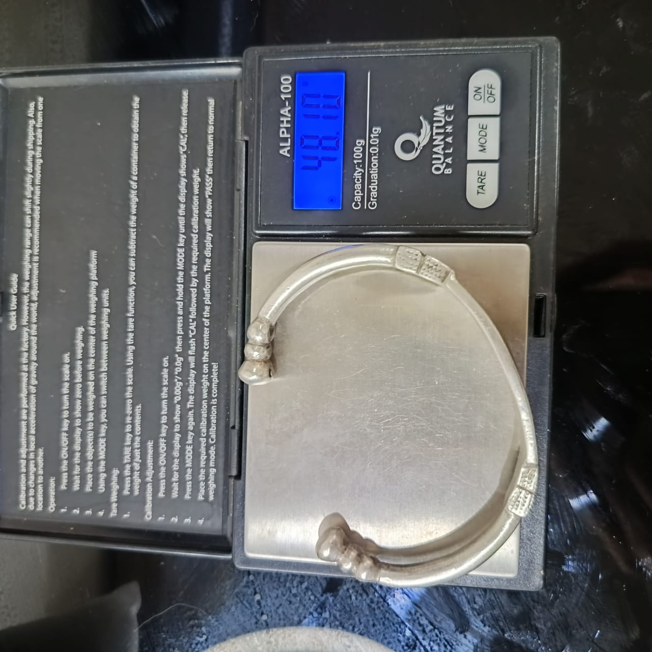 سوار فضة عتيق ثقيل