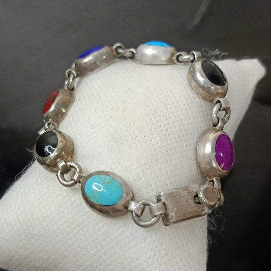 سوار فضة تحفة مرصع بالأحجار كريمة