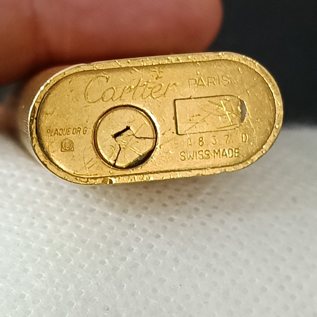 Briquet Cartier original en plaqué or