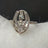 خاتم فضة نسائي و ذهب 9 عيار أبيض مرصع بحجر ماس