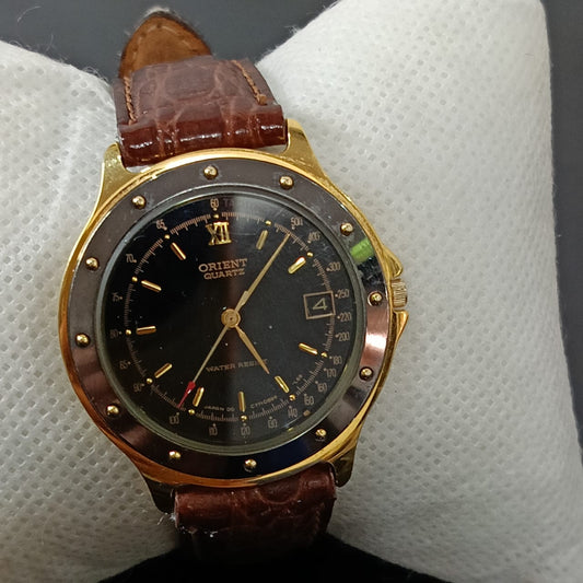 Montre Orient extra plat plaque or vintage original