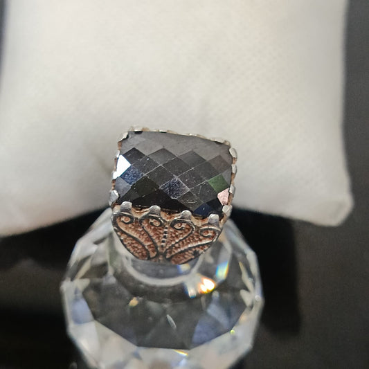 خاتم فضة بحجر أونيكس