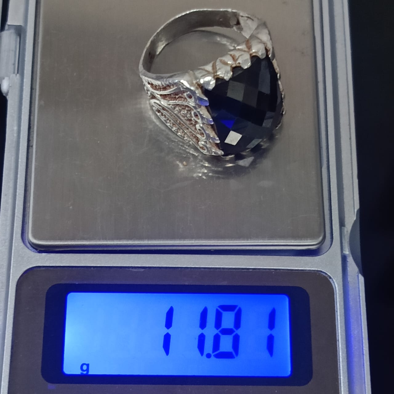 خاتم فضة بحجر أونيكس