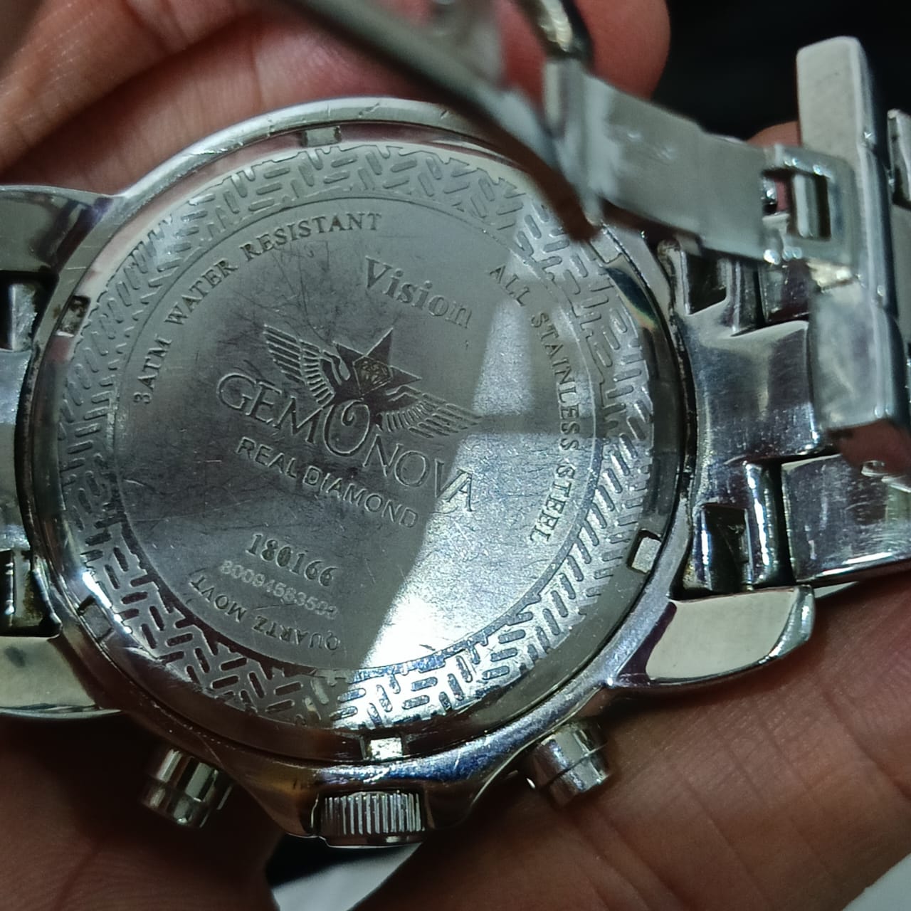 Montre montre gemonova ghronographe homme en diamant antique