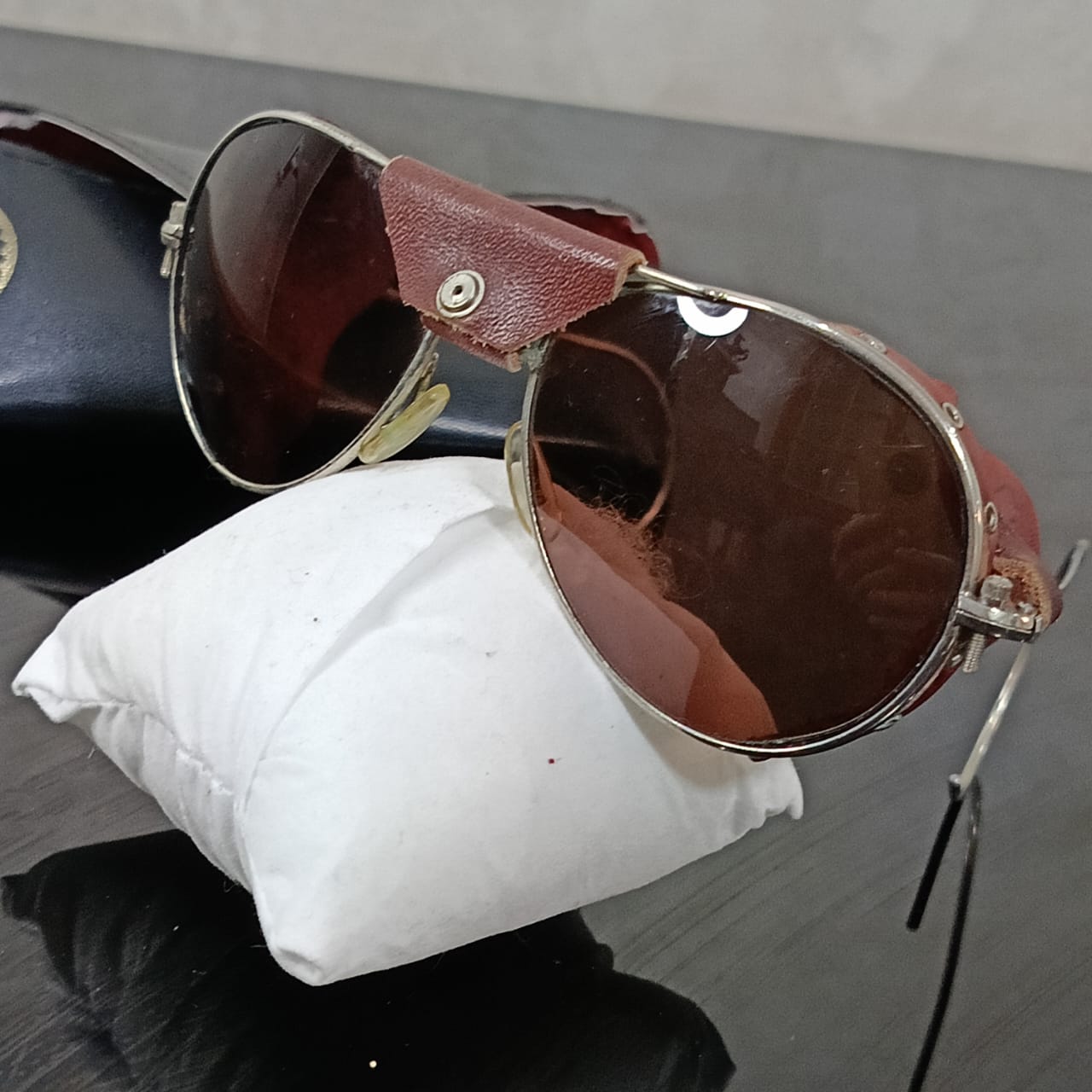 Lunette rare vintage original en cuir