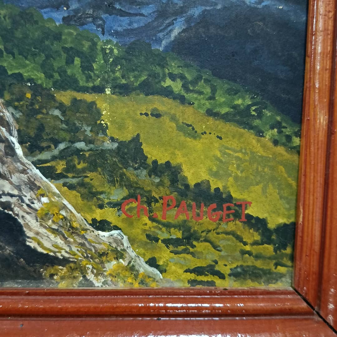 Tableau vintage original sur panneau signée