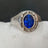 خاتم فضة بحجر سفير أزرق