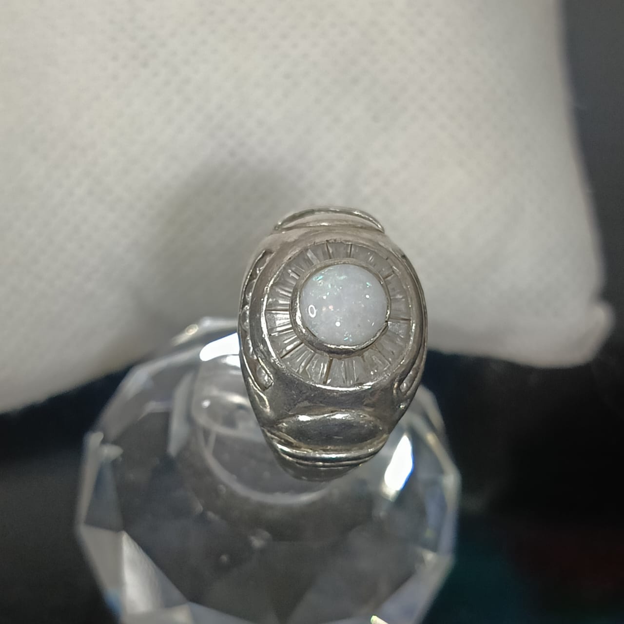 خاتم فضة بحجر أوبال تحفة