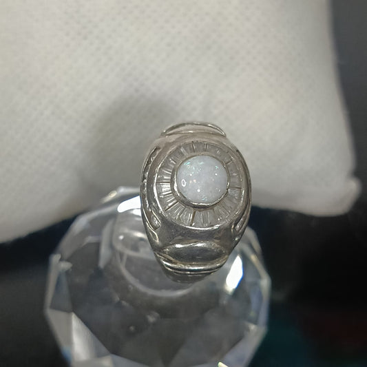 خاتم فضة بحجر أوبال تحفة