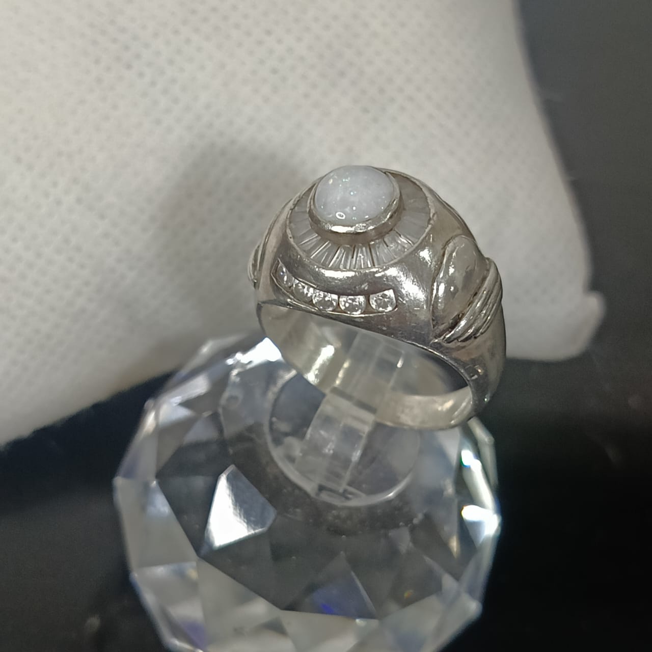 خاتم فضة بحجر أوبال تحفة