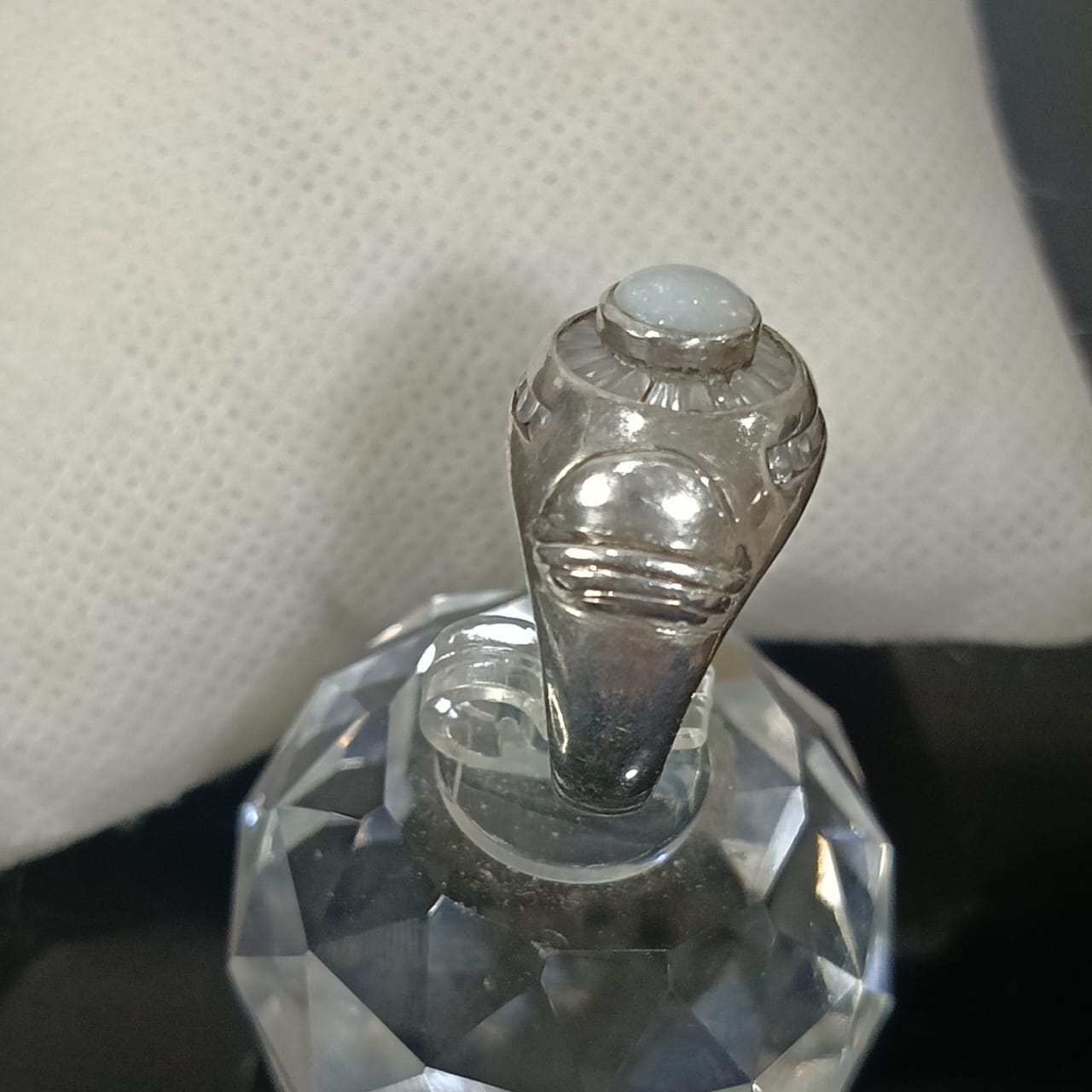 خاتم فضة بحجر أوبال تحفة