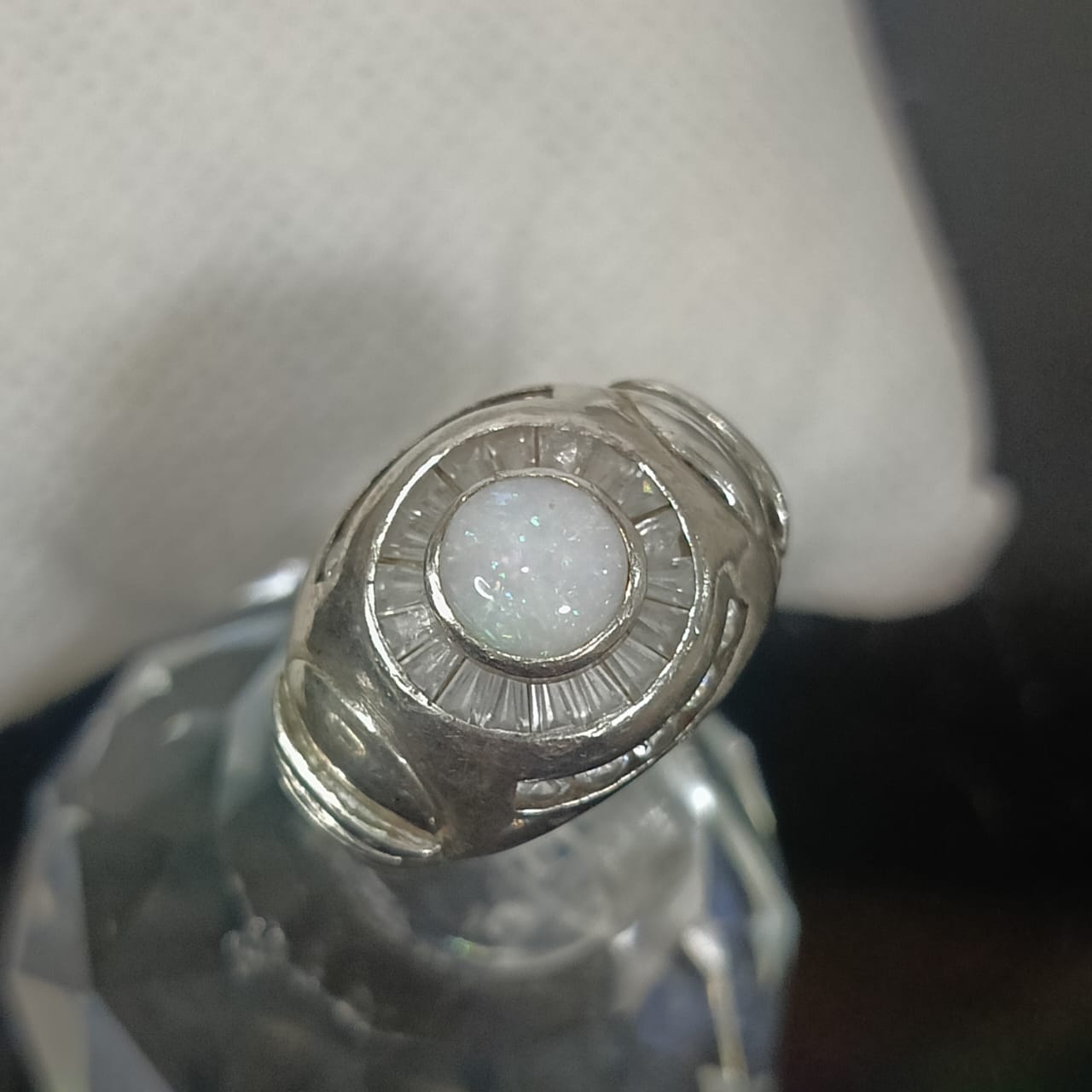 خاتم فضة بحجر أوبال تحفة