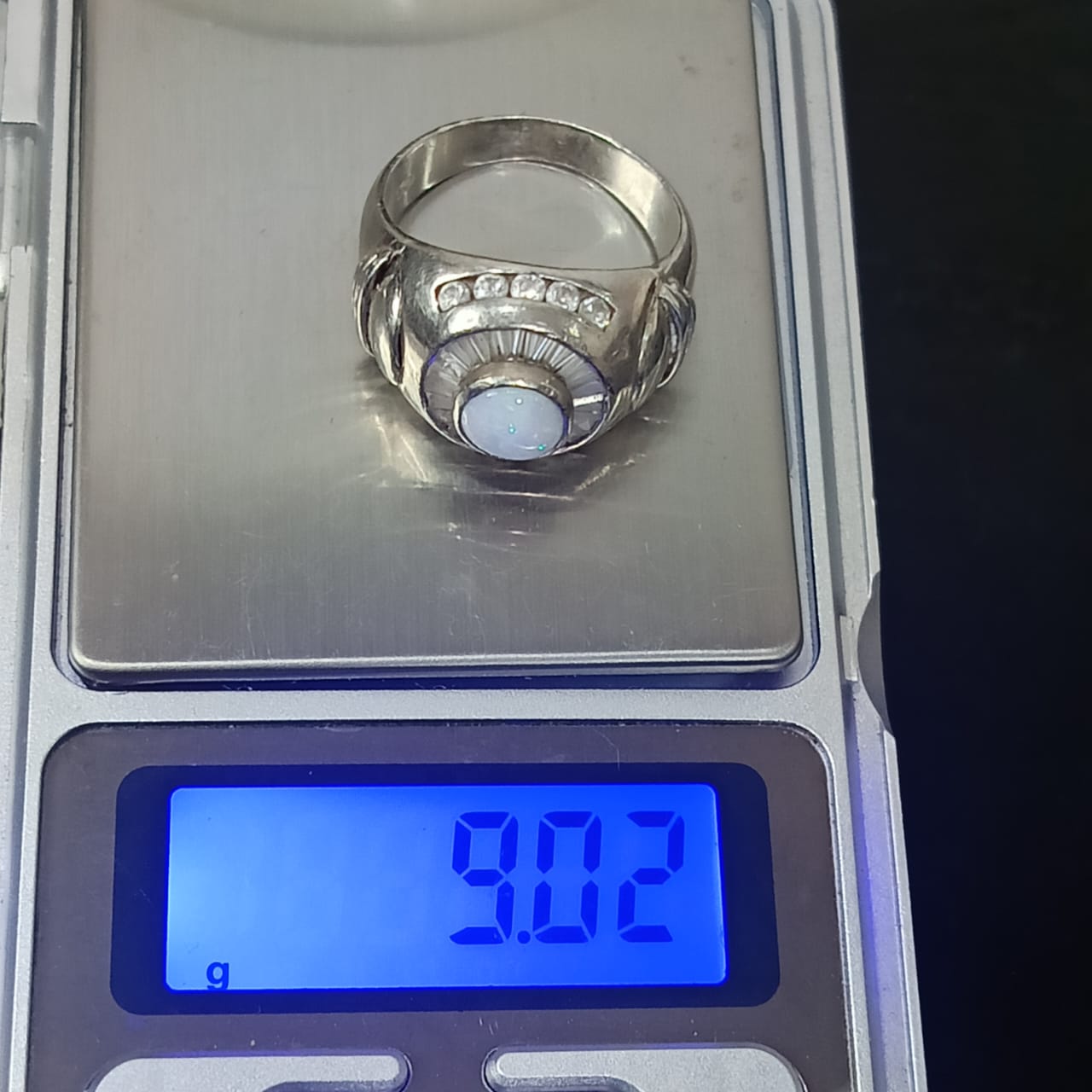 خاتم فضة بحجر أوبال تحفة