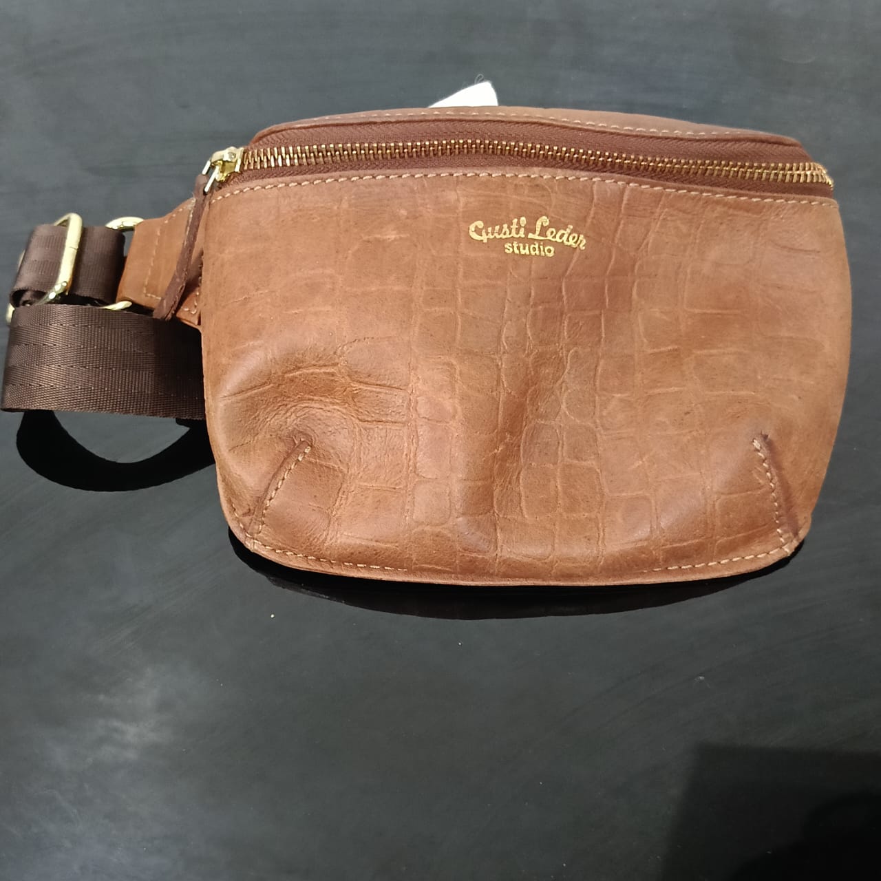 Sacoche en cuir vintage original