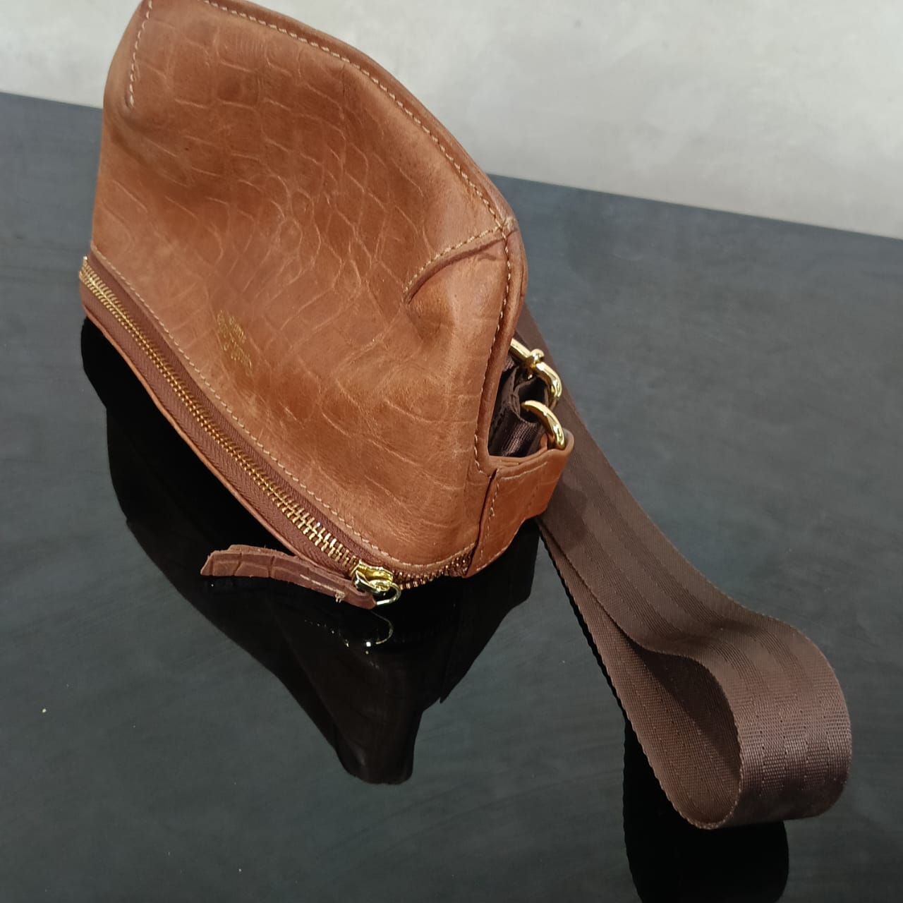 Sacoche en cuir vintage original