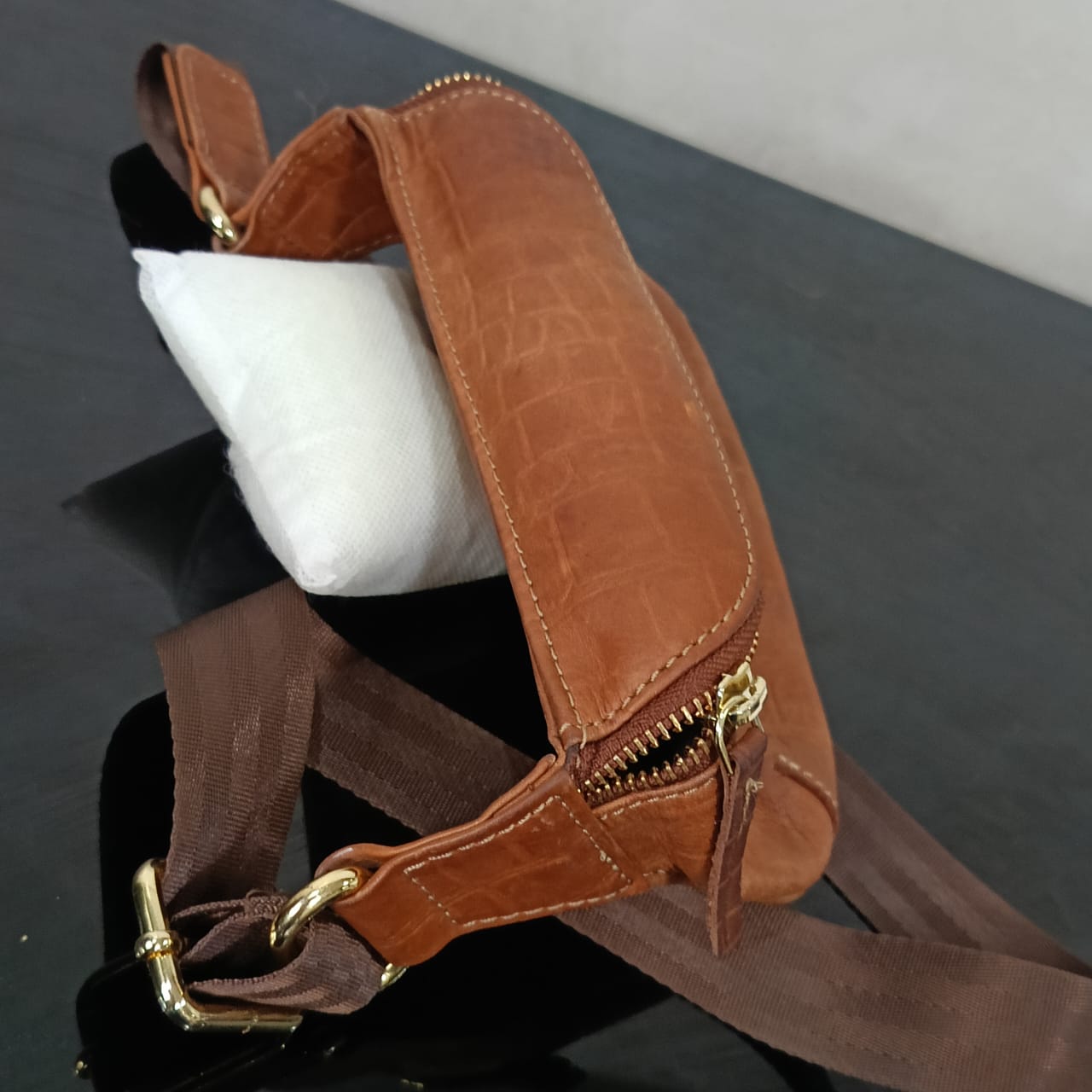 Sacoche en cuir vintage original