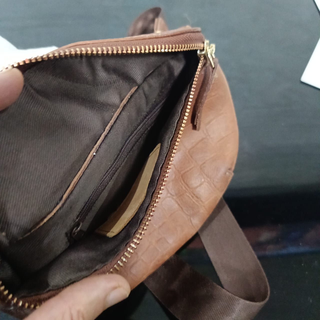 Sacoche en cuir vintage original