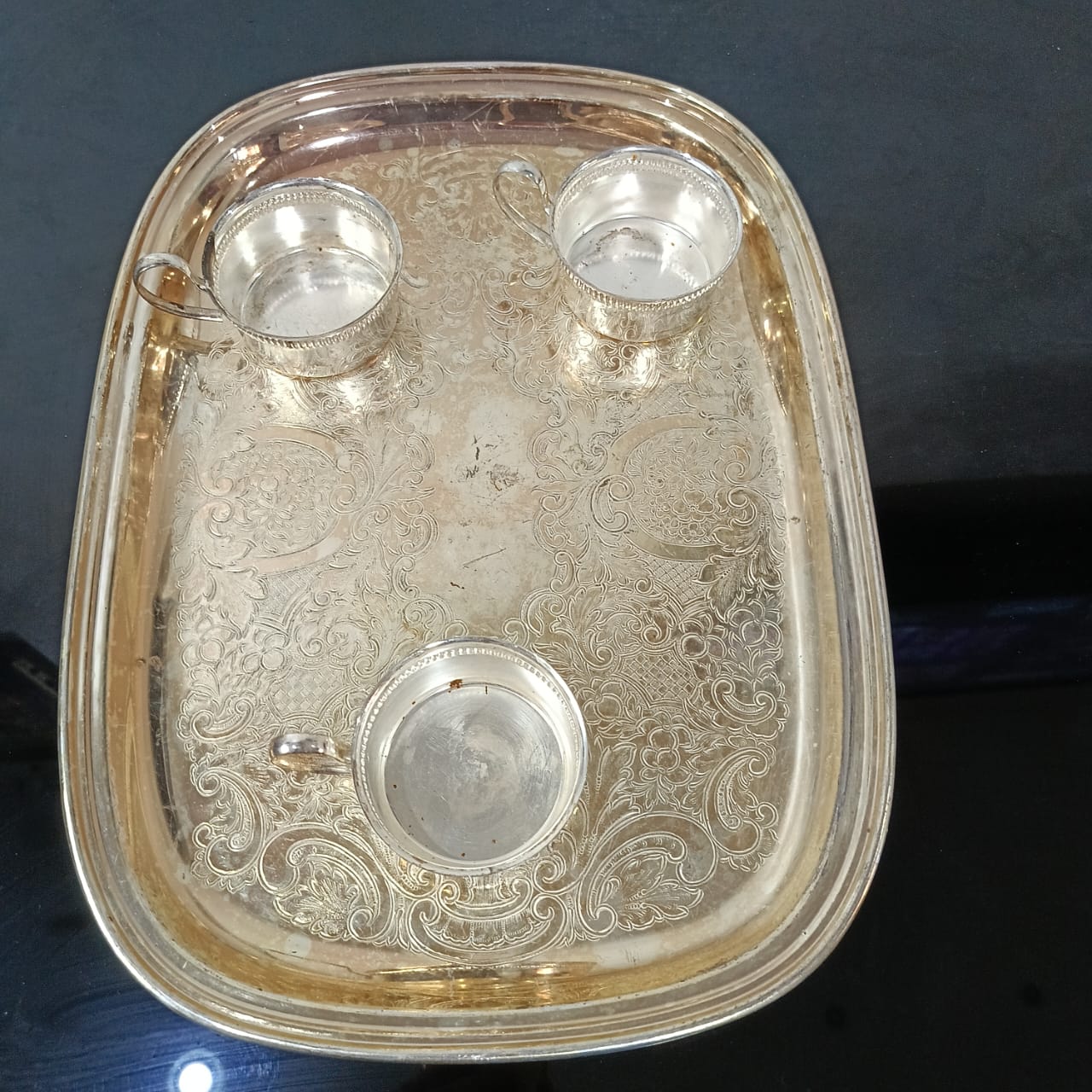 سينية أنتيك تغليف قوي فضة