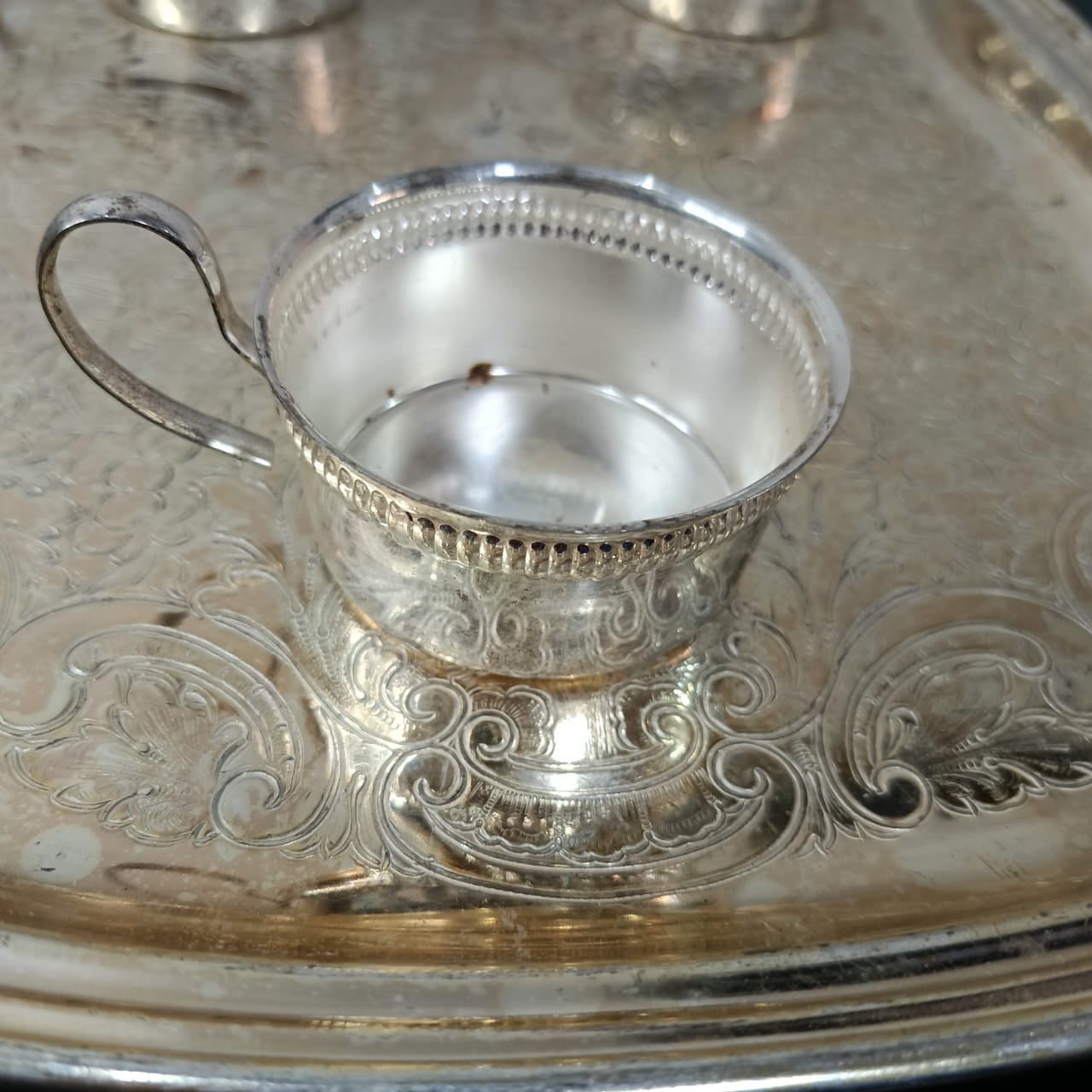 سينية أنتيك تغليف قوي فضة