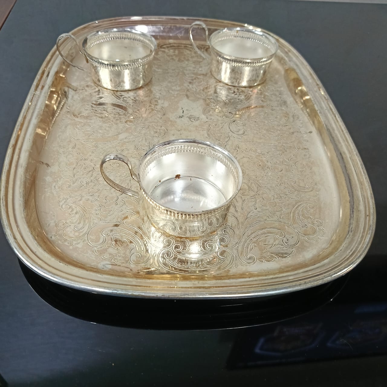 سينية أنتيك تغليف قوي فضة