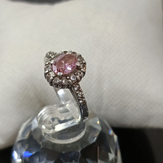 خاتم فضة نسائي مرصع بالأحجار كريمة