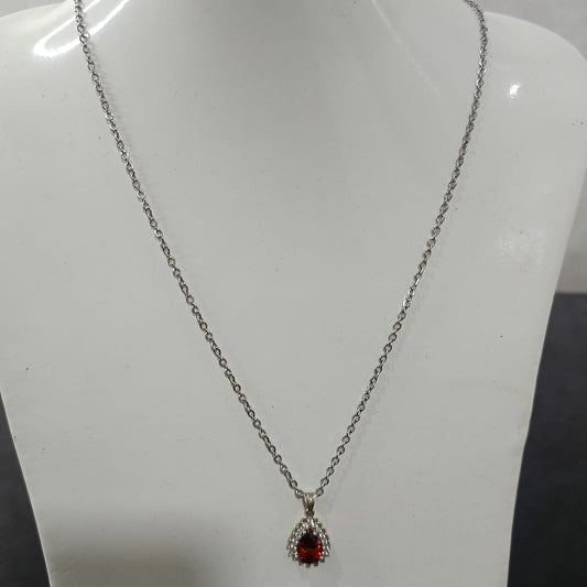 سلسلة بلاكي أبيض وقلادة فضة مرصعة بحجر توباز