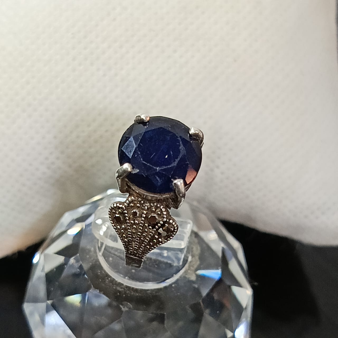 خاتم فضة نسائي بحجر