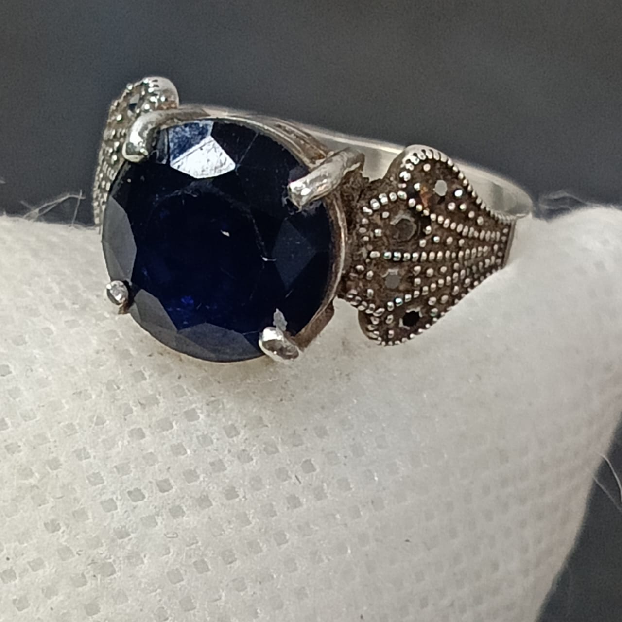 خاتم فضة نسائي بحجر