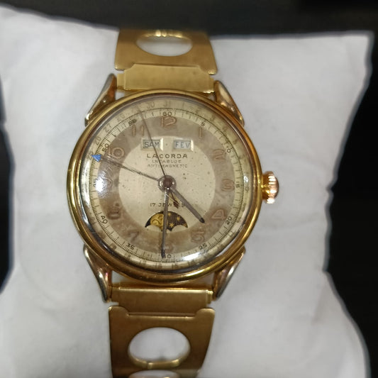 Montre lacorda mécanique rare vintage plaqué or