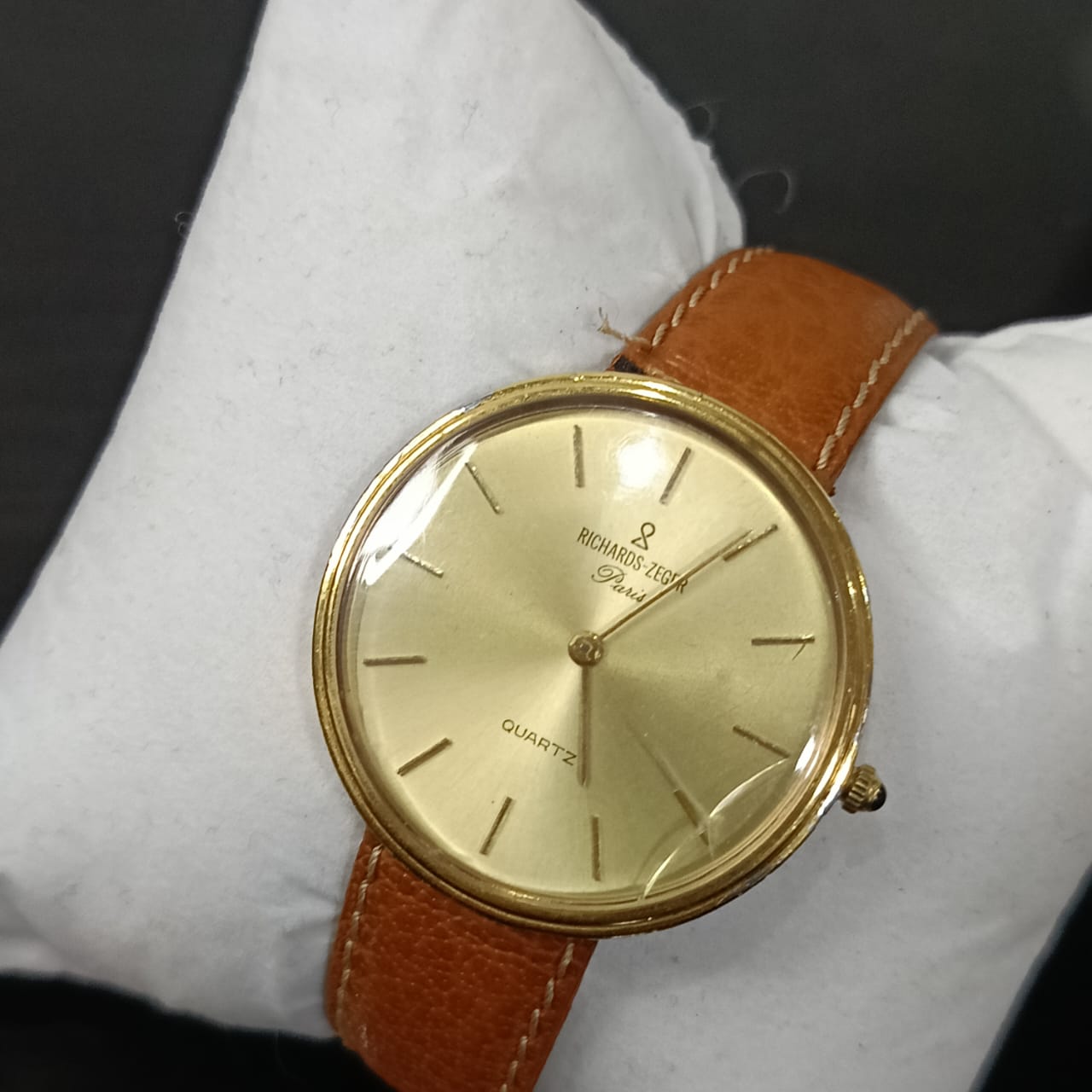 Montre richards-zeger extra plat plaque or vintage original