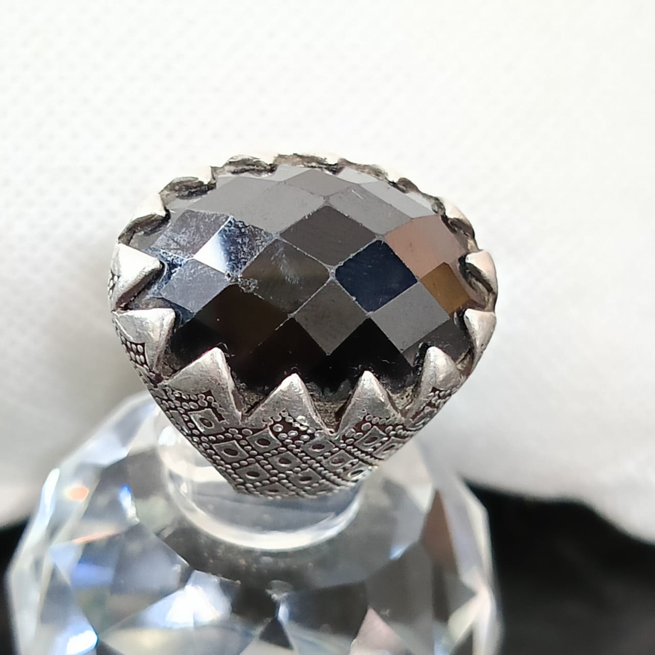 خاتم فضة بحجر أونيكس