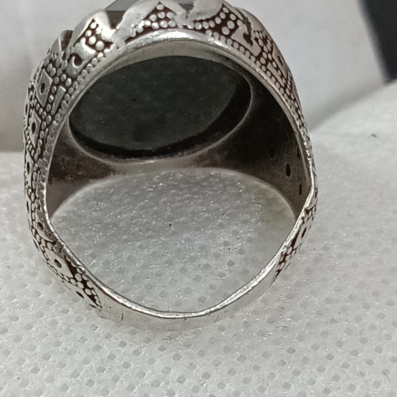 خاتم فضة بحجر أونيكس