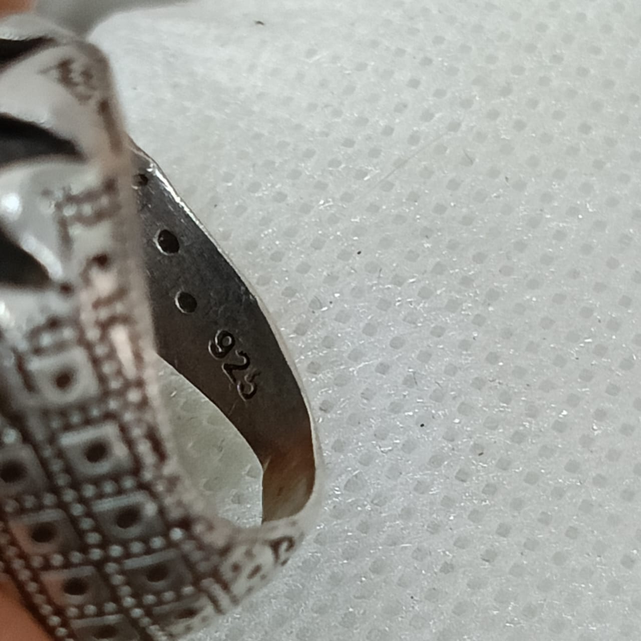 خاتم فضة بحجر أونيكس