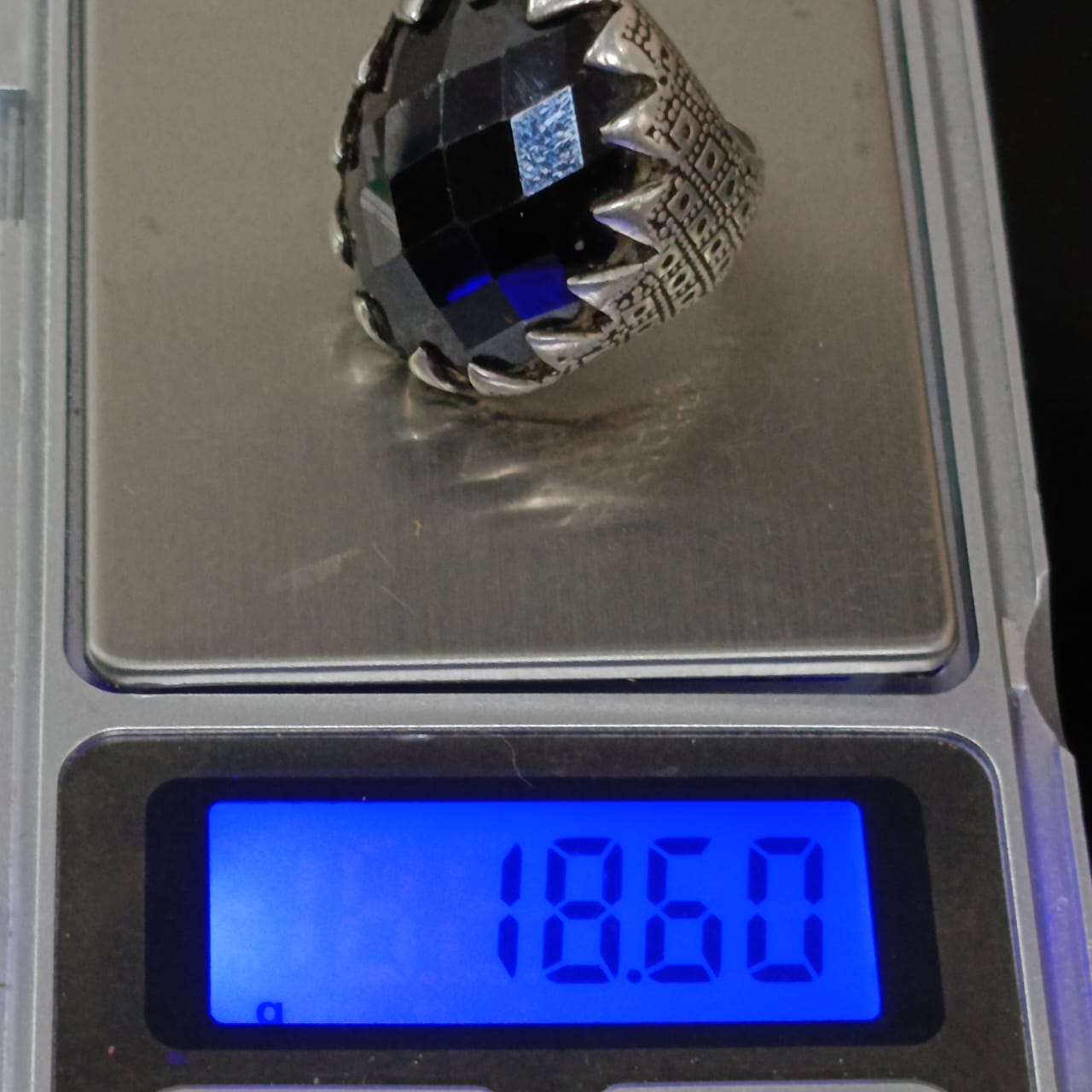 خاتم فضة بحجر أونيكس