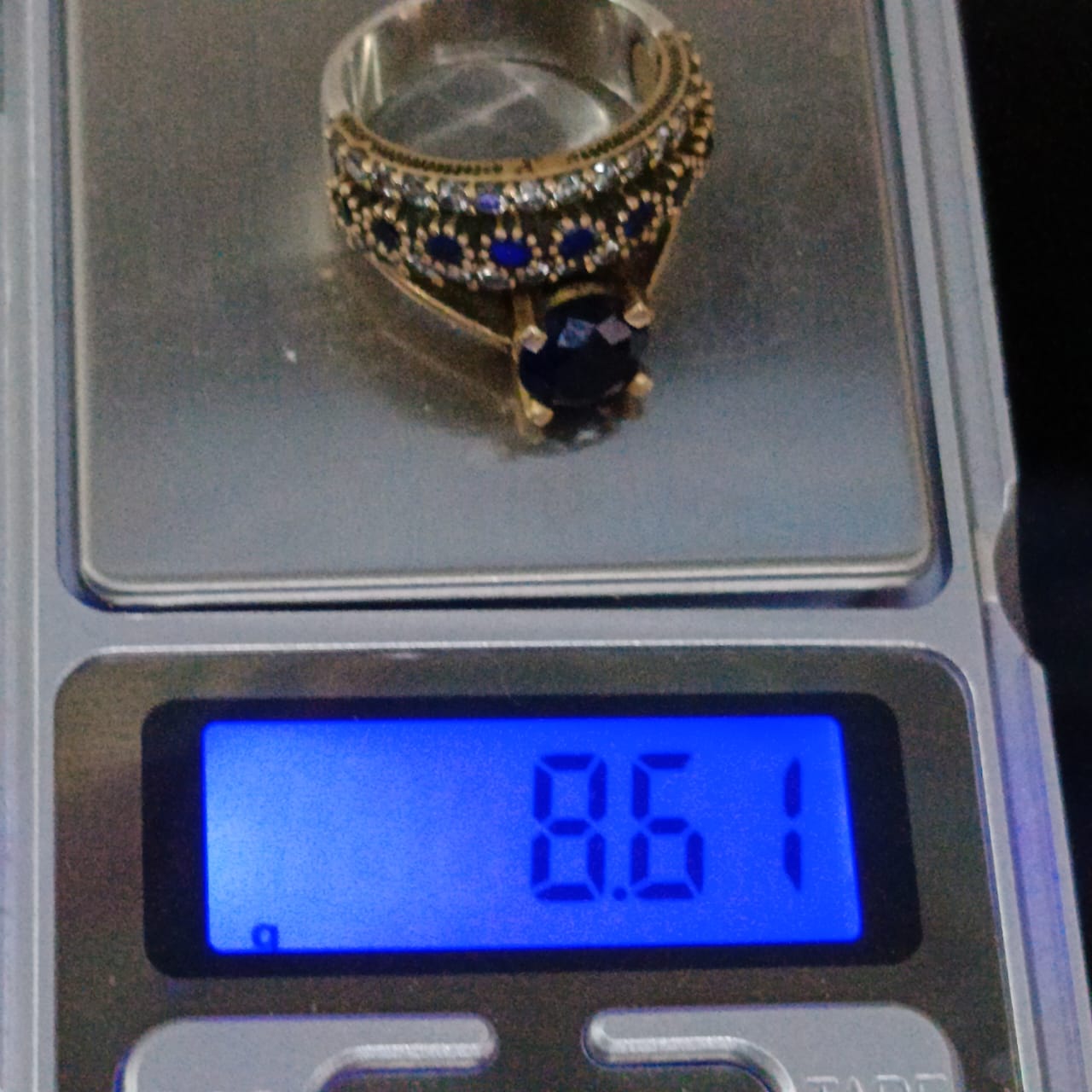 خاتم فضة نسائي مرصع بالأحجار