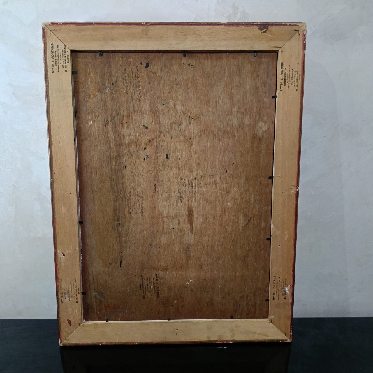 Ancien tableau vintage original signé sur panneau