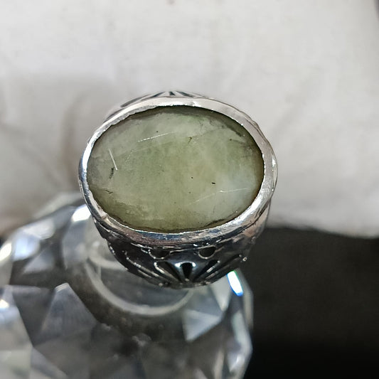 خاتم فضة بحجر زمرد طبيعي تحفة