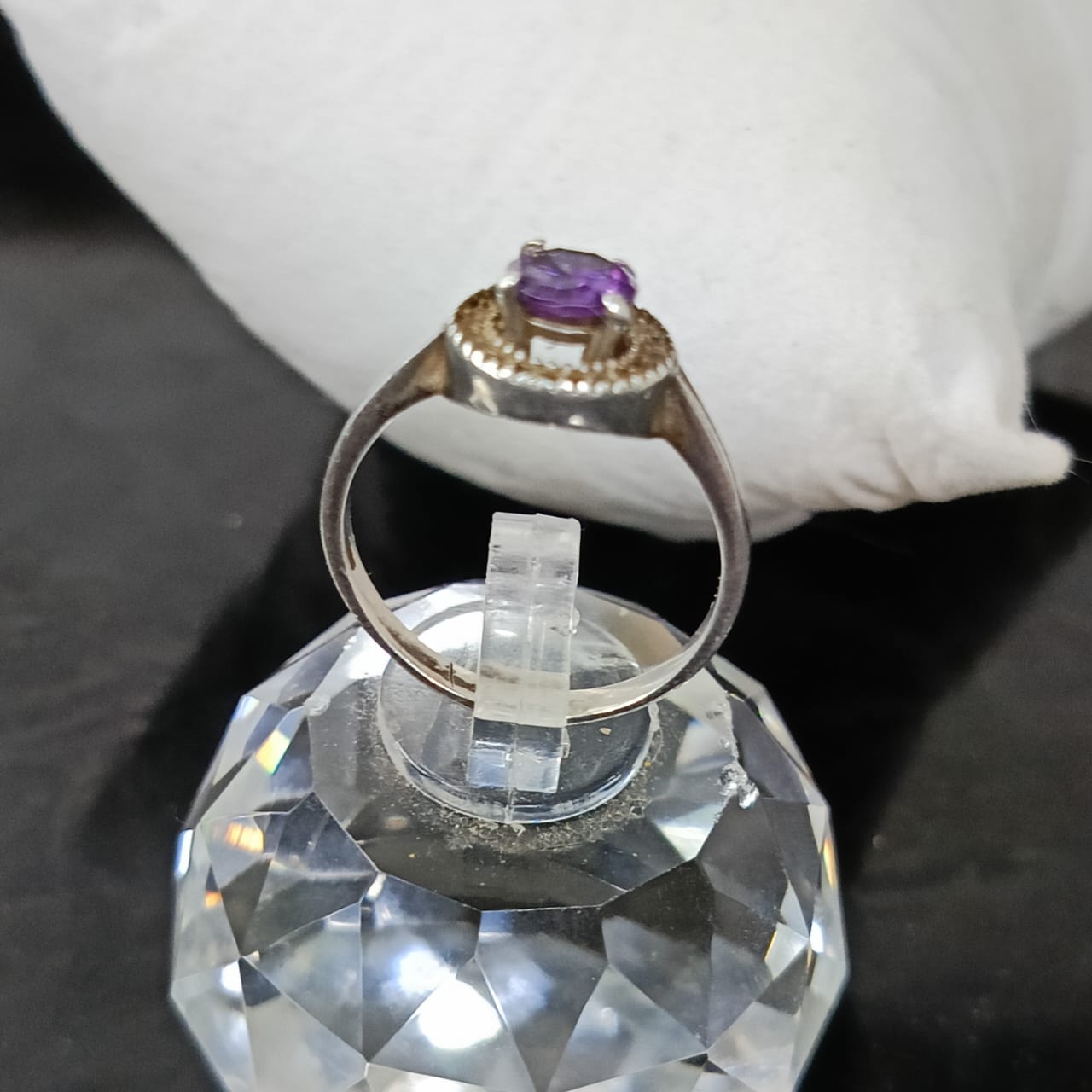 خاتم فضة نسائي بحجر امتيست