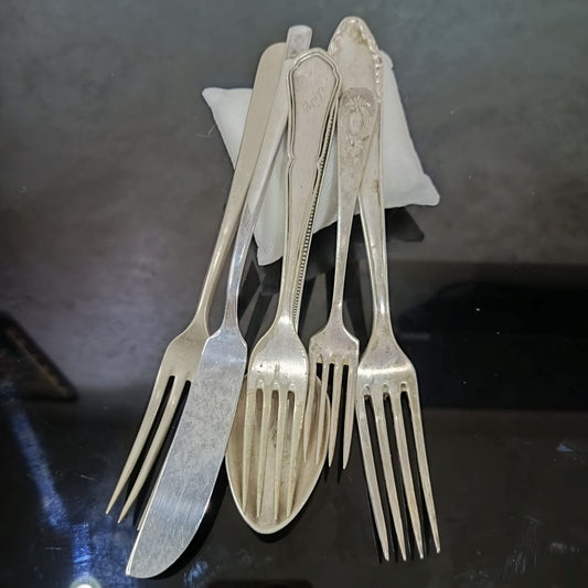 Lot 6 pièces argenté antique